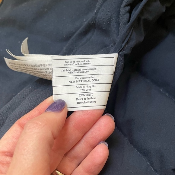 Abercrombie & Fitch Blue Down Puffer Coat Jacket Hooded Lightweight Stretch S - Picture 6 of 8